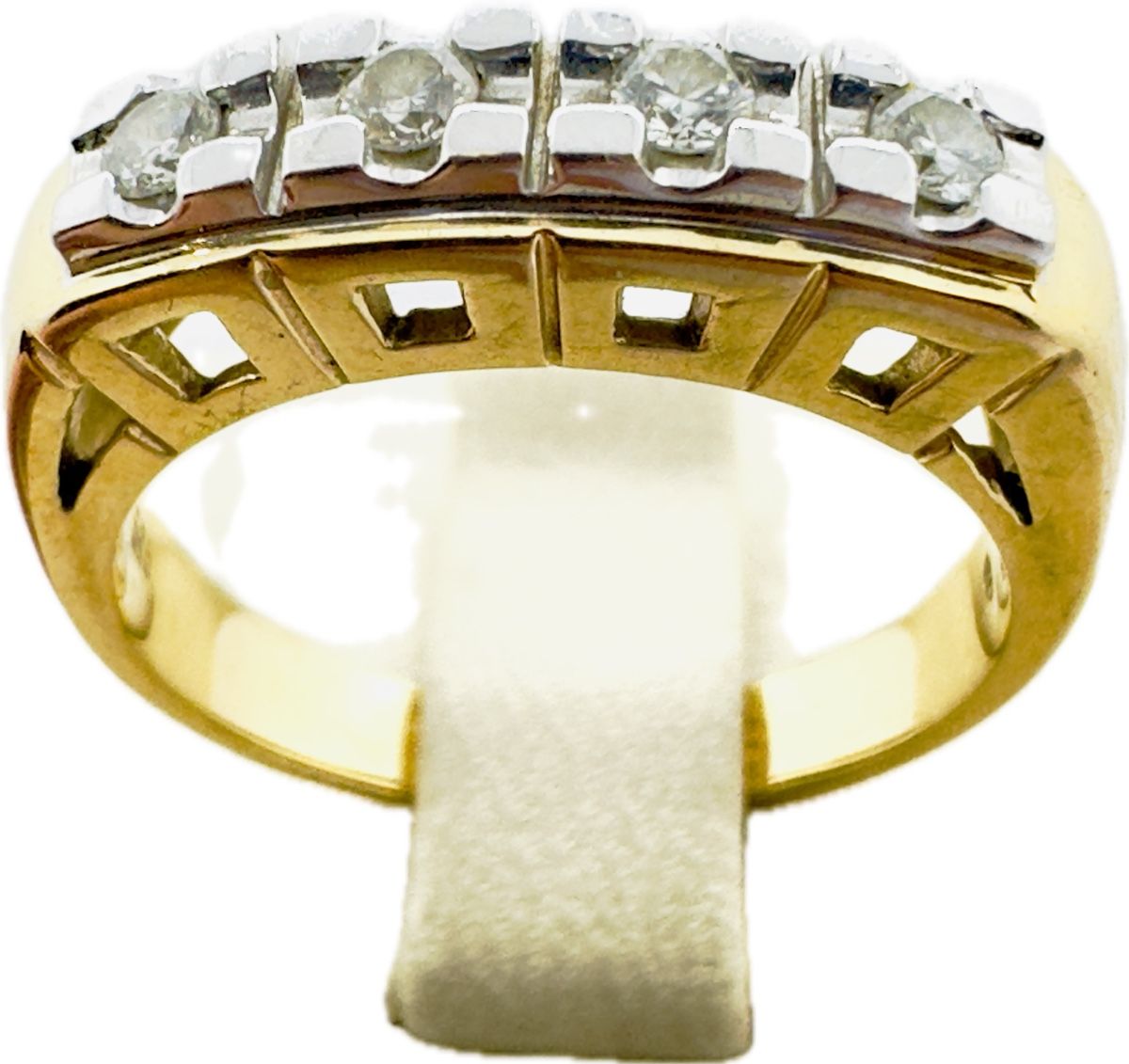 Anelli: 585/14 Karat Gold Ring mit 4 Brillanten – Usato da Murg venduto da MTGold 3