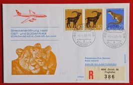 PRO JUVENTUTE SWISSAIR ERSTFLUG DAR ES SALAAM TANSANIA 1968
