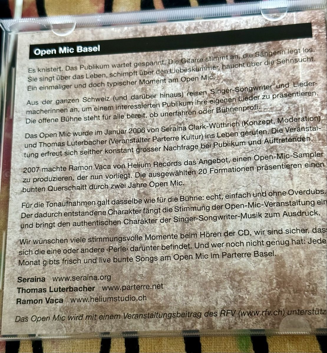 CD: Open Mic Basel - Singer-Songwriter Sampler CD 2008 Top! – Usato da Basel venduto da Cora3 4