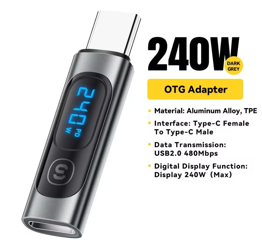 Unità & Adattatore: 240W 100W USB C zu USB C 3.0 OTG Adapter USB Typ-C – Nuovo e nell'imballaggio originale da Romanshorn venduto da pfimex