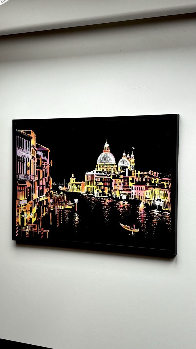 Dipinti: Handgemachtes Venedig Scratch Painting mit Metallrahmen – Nuovo (secondo la descrizione) da Bichwil venduto da VintaCraftStudio