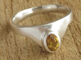 Vintage Ring Silber 925 Citrin / Gr. 60+