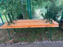 Festbankgarnitur, Holz, gebraucht