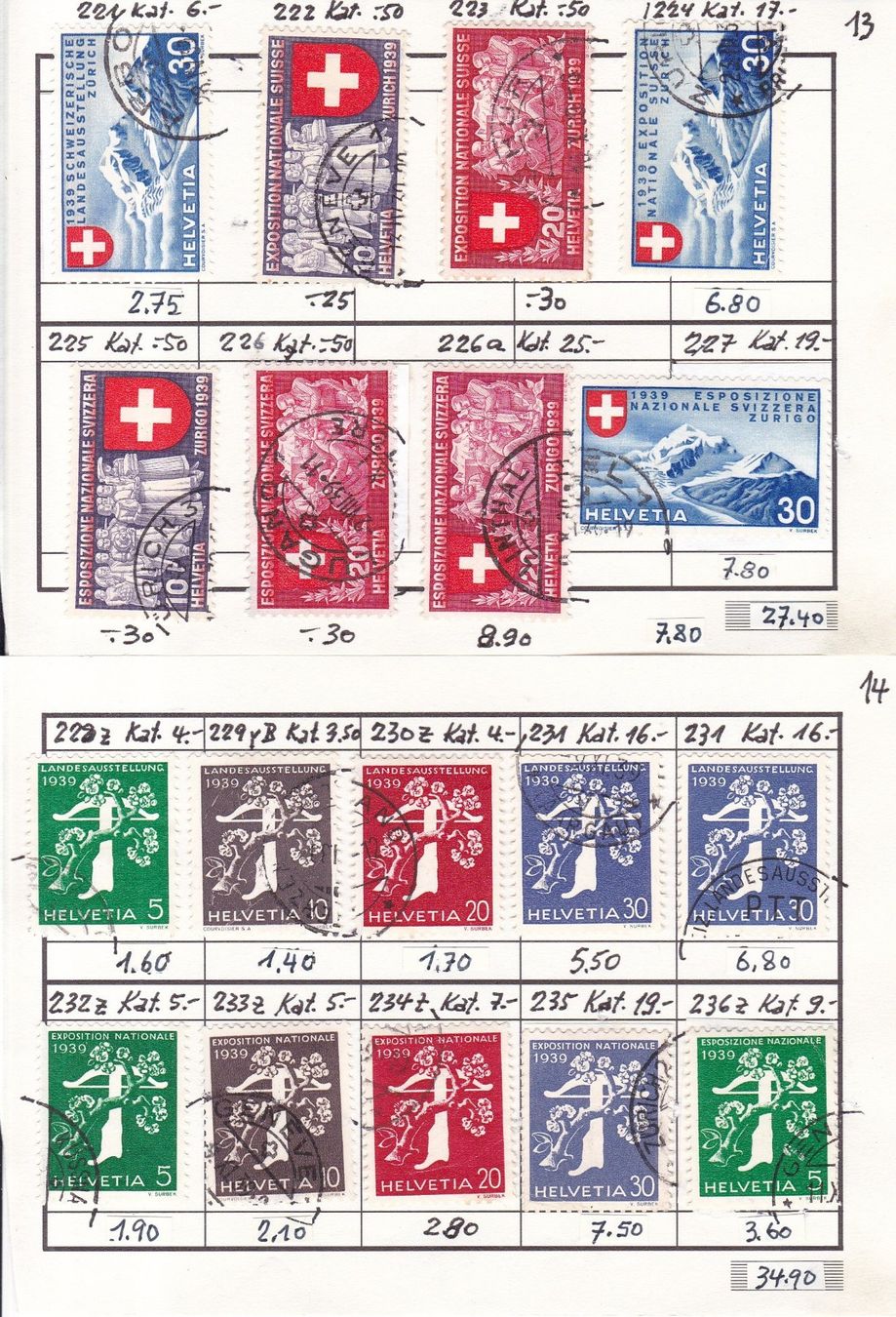 Alle Briefmarken: 17 x CH Briefmarken-Auswahlseiten – Gebraucht aus Münchwilen AG von Nesar 6