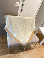 Tischdecke beige mit braunem Rand 103/99