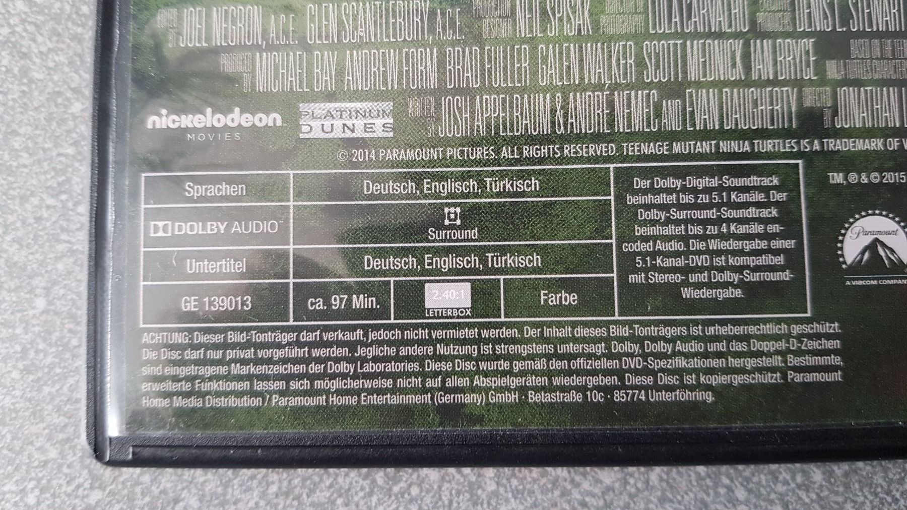 Tutti i DVDs: DVD Teenage Mutant Ninja Turtles – Usato da Oetwil am See venduto da fineli2 1