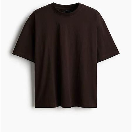 H&M Blank Staples T-Shirt S dunkelbraun