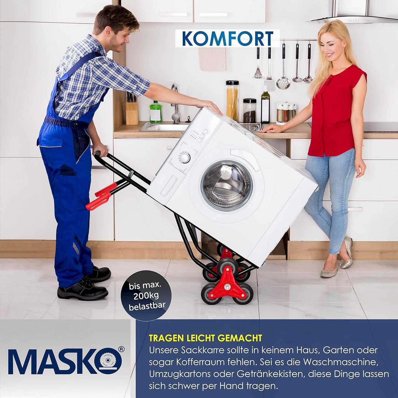 Altro per stoccaggio & trasporto: MASKO Sackkarre 200 kg Schwarz – Nuovo e nell'imballaggio originale da Bottighofen venduto da zaap 4
