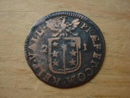 (Z2) Wallis 1/2 Batz 1721 einfaches