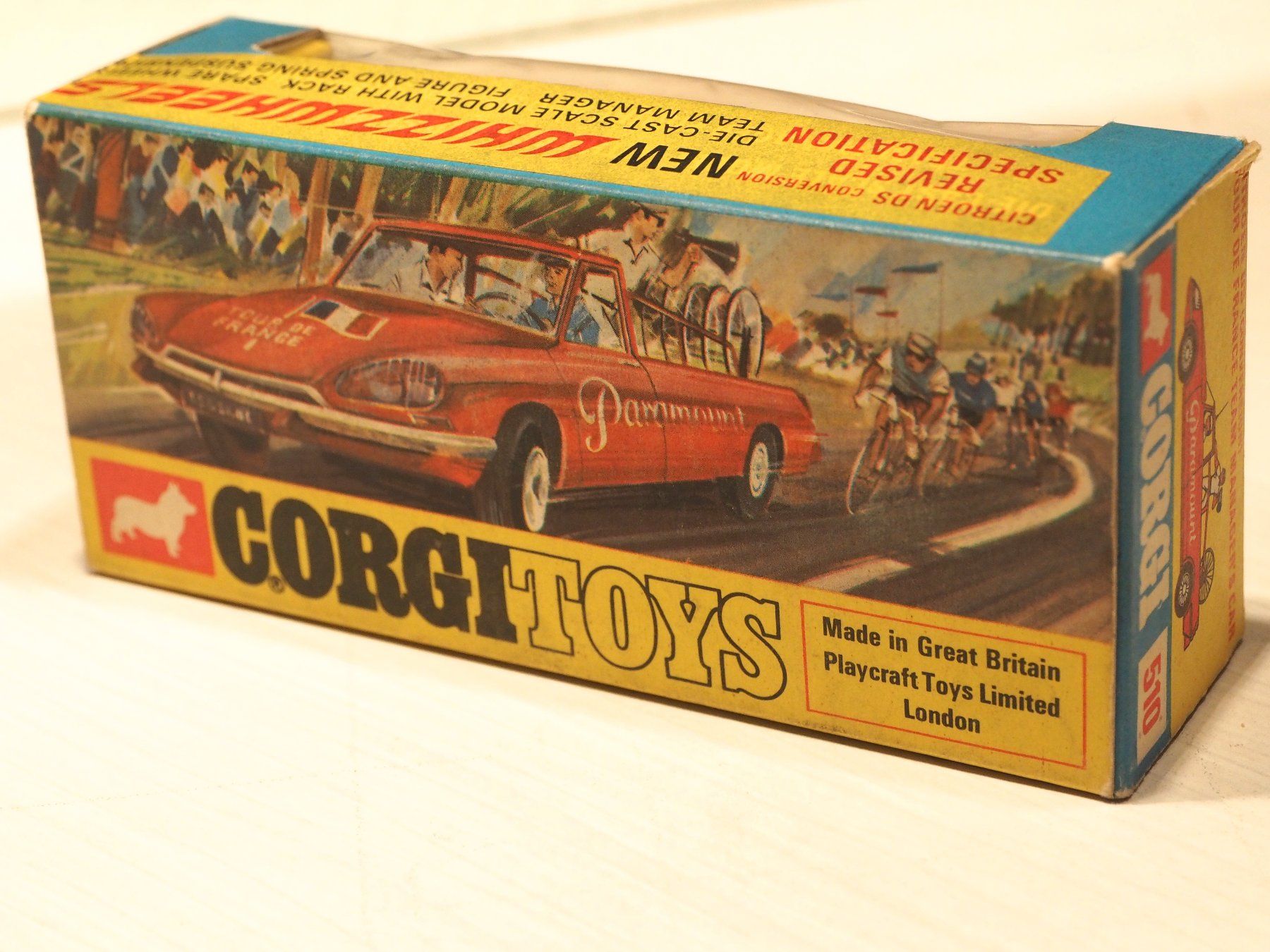 Corgi n° 510 CITROËN DS 19 Pick-up TOUR DE FRANCE PARAMOUNT 1/43 en boite 1971