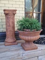Pflanzurne mit Säule Antik Stil Set ca. 90 cm