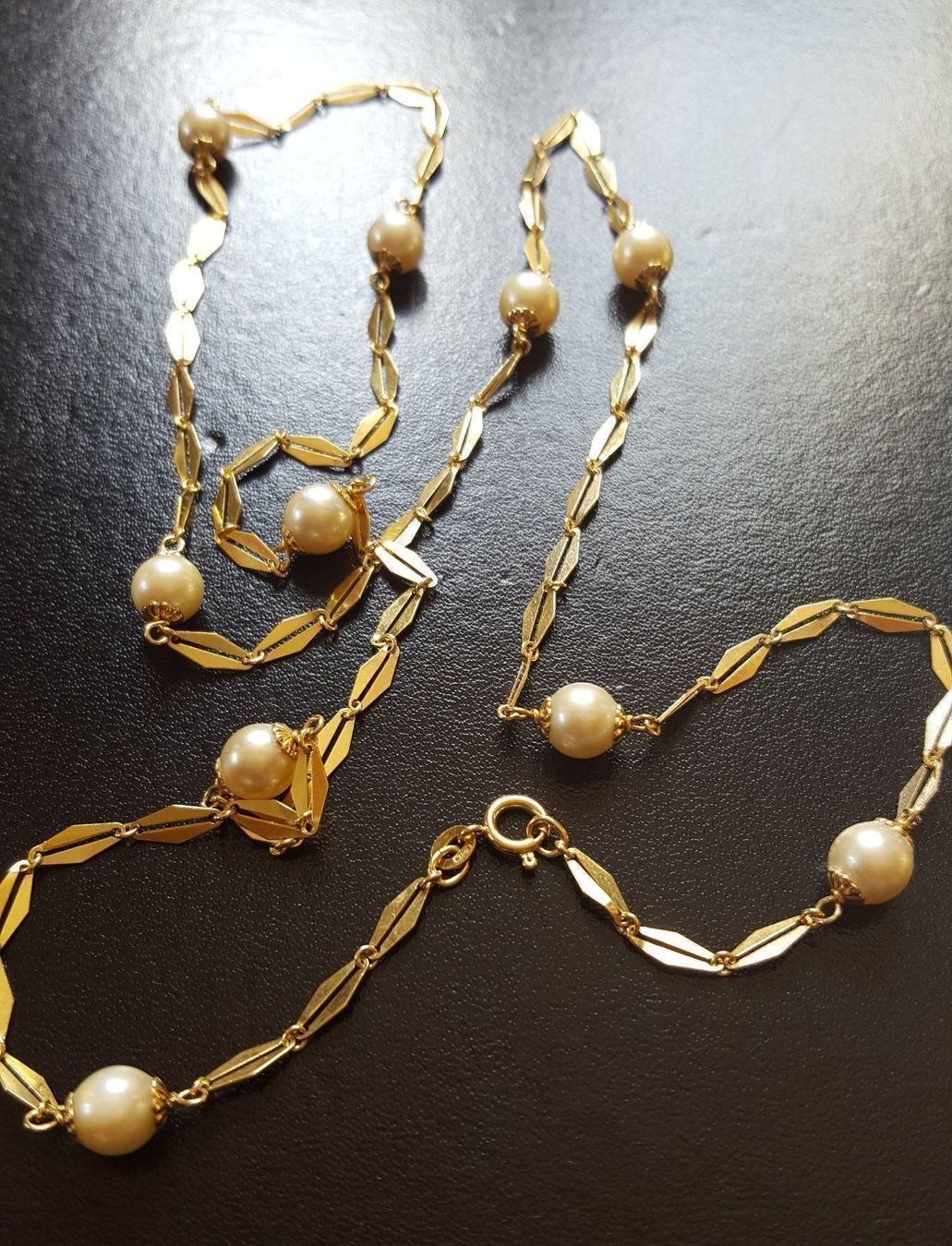 Catenine: Massiv 750 Gold Kette mit Perlen – Usato da Wald ZH venduto da Aniade 6