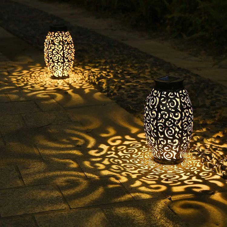 Solarlampen 2 Stück Metall Solar Laterne LED Gartenleuchte (Neu (gemäss ...
