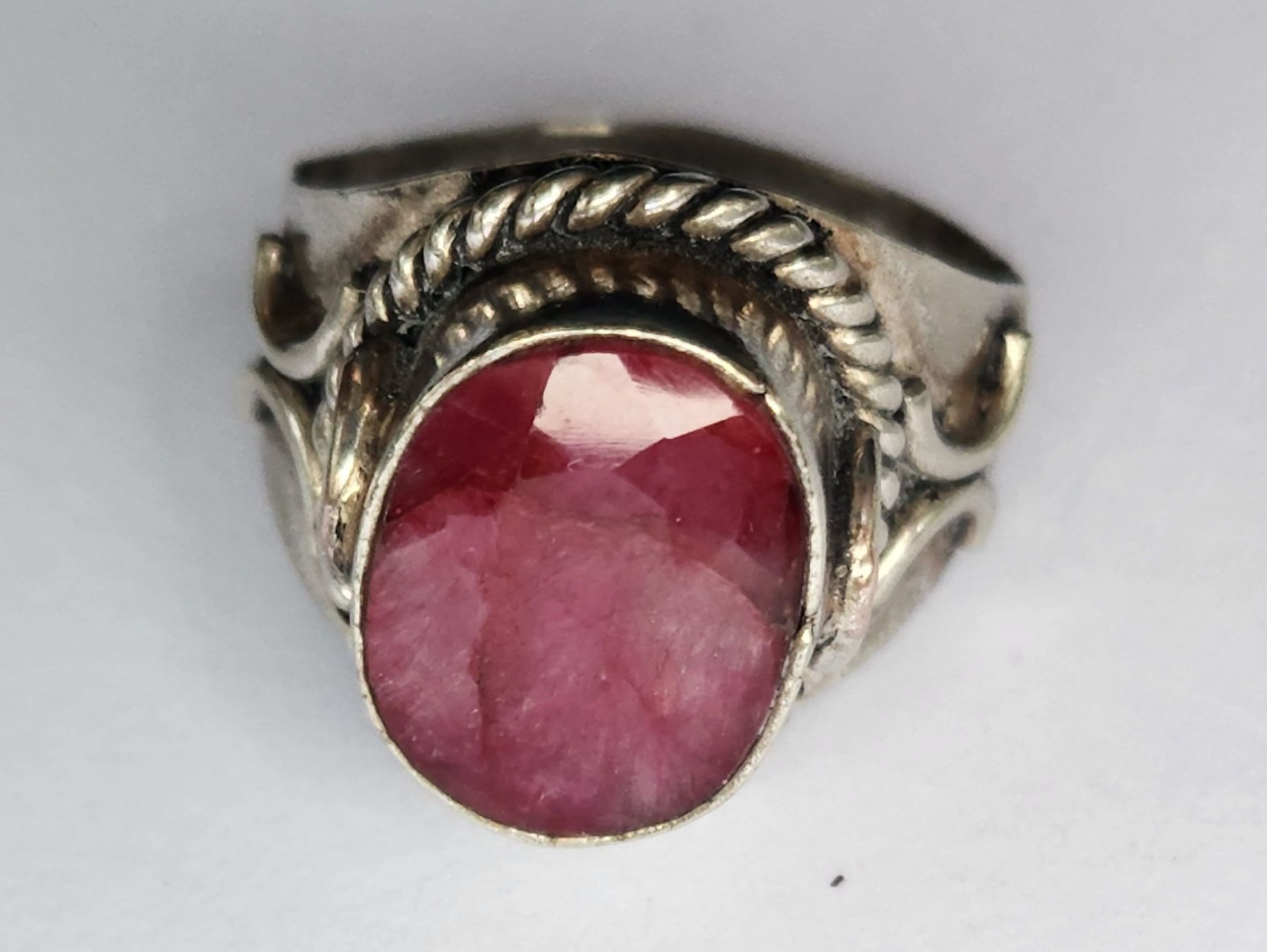 Anelli: Vintage Silberring 925 mit echtem Rubin, Ringgrösse 62 8g – Usato da St. Gallen venduto da GIULESGG 2