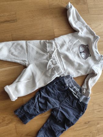 Baby Kleiderset:  Gr. 74 Pulli mit passender Hose