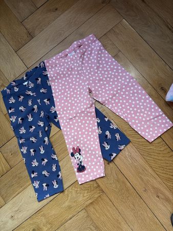 Mädchen 3/4 Leggings 2er Set Grösse 122 Minnie Maus