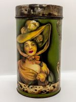 Blechdose antike Frauen boîte antique femme 20 cm art deco