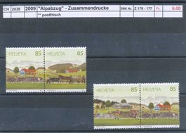 2009 "Alpabzug" - Zusammendrucke, ** postfrisch