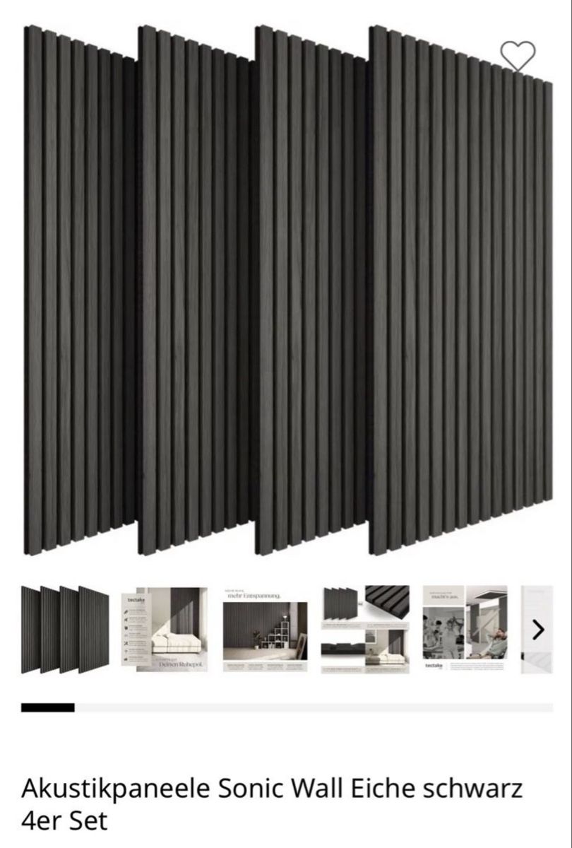 Altri accessori: tectake Akustikpaneelen SonicWall Eiche schwarz 4er Set – Nuovo e nell'imballaggio originale da Mülligen venduto da fashion_it