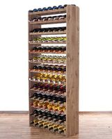 Weinregal für 91 Flaschen Braun geölt - Gratis Versand