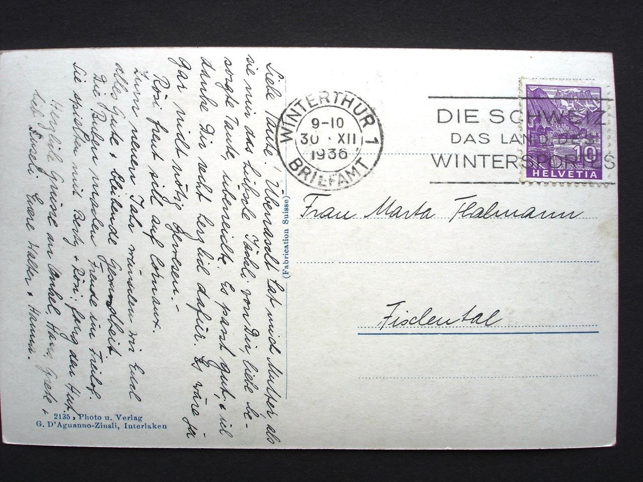 Cartes postales: INNER-AROSA im Winter – D'occasion à Jona par philajona 1