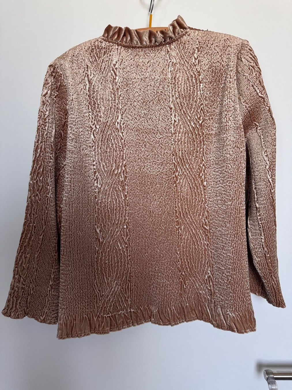 Giacche: Chico's Samtjacke Crinkle-Optik Champagner Elegant – Usato da Heerbrugg venduto da dwfg 2