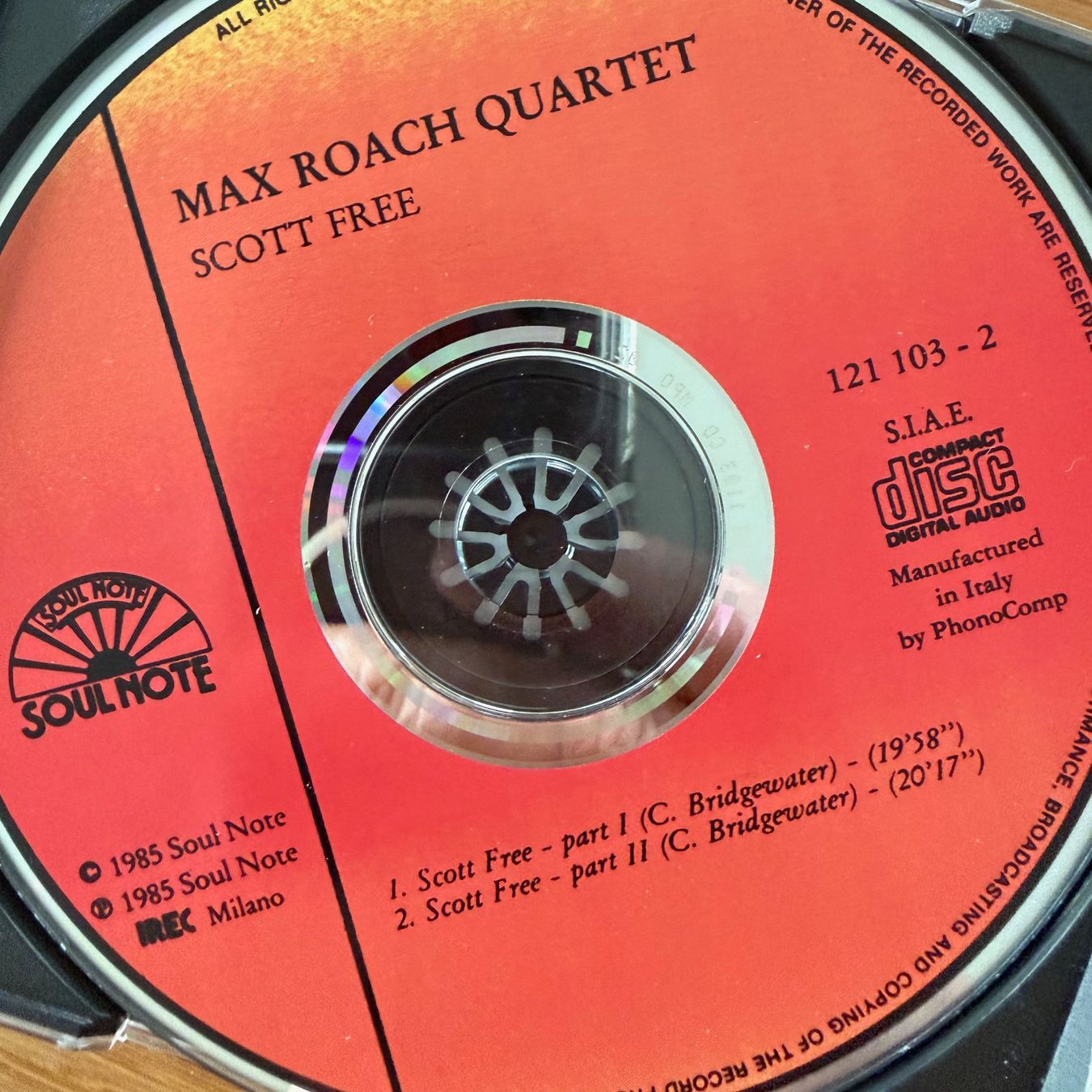 CD: Max Roach Quartet - Scott Free (CD) Soul Note 1984 – Usato da Zug venduto da Mirare9 2