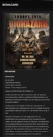 2 Tickets Biohazard Dornbirn, 8.7.26