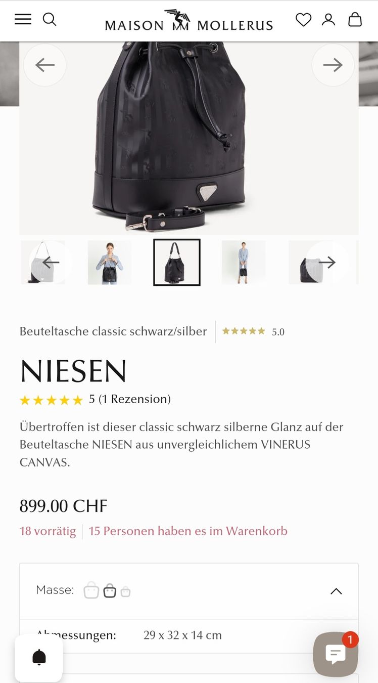 Maison Mollerus Borse da donna: Mollerus Beutel Schwarz – Usato da Cham venduto da YvonneSecondHand 7