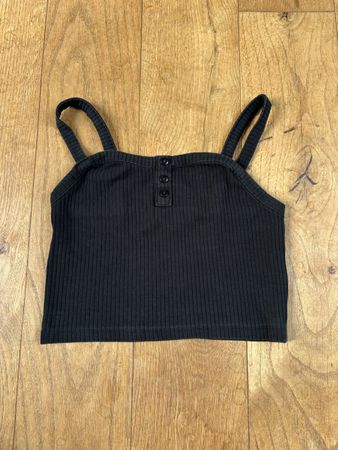 Tally Weijl Crop Top schwarz mit Knöpfen Grösse S