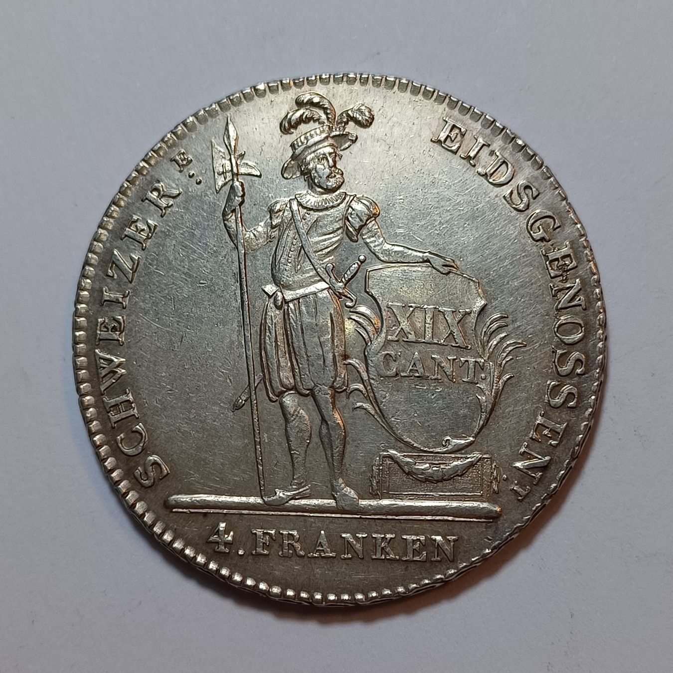 Tutti le monete: 4 Franken 1814 Luzern vz – Usato da Pfäffikon ZH venduto da Schweizer_Muenzen 1