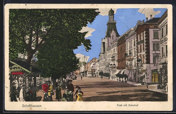 Cartes postales: AK Schaffhausen, Post mit Bahnhof, 1911 – D'occasion à Berlin par bartko-reher