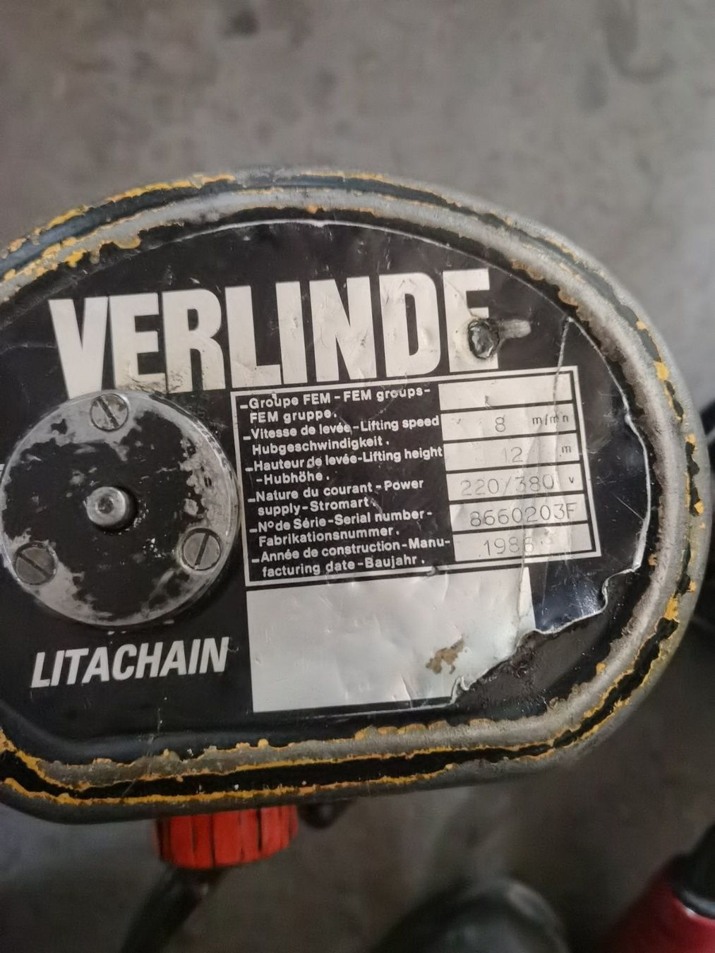 Paranco multiuso: Verlinde Motor 150kg – Usato da Aesch LU venduto da Cubic 1