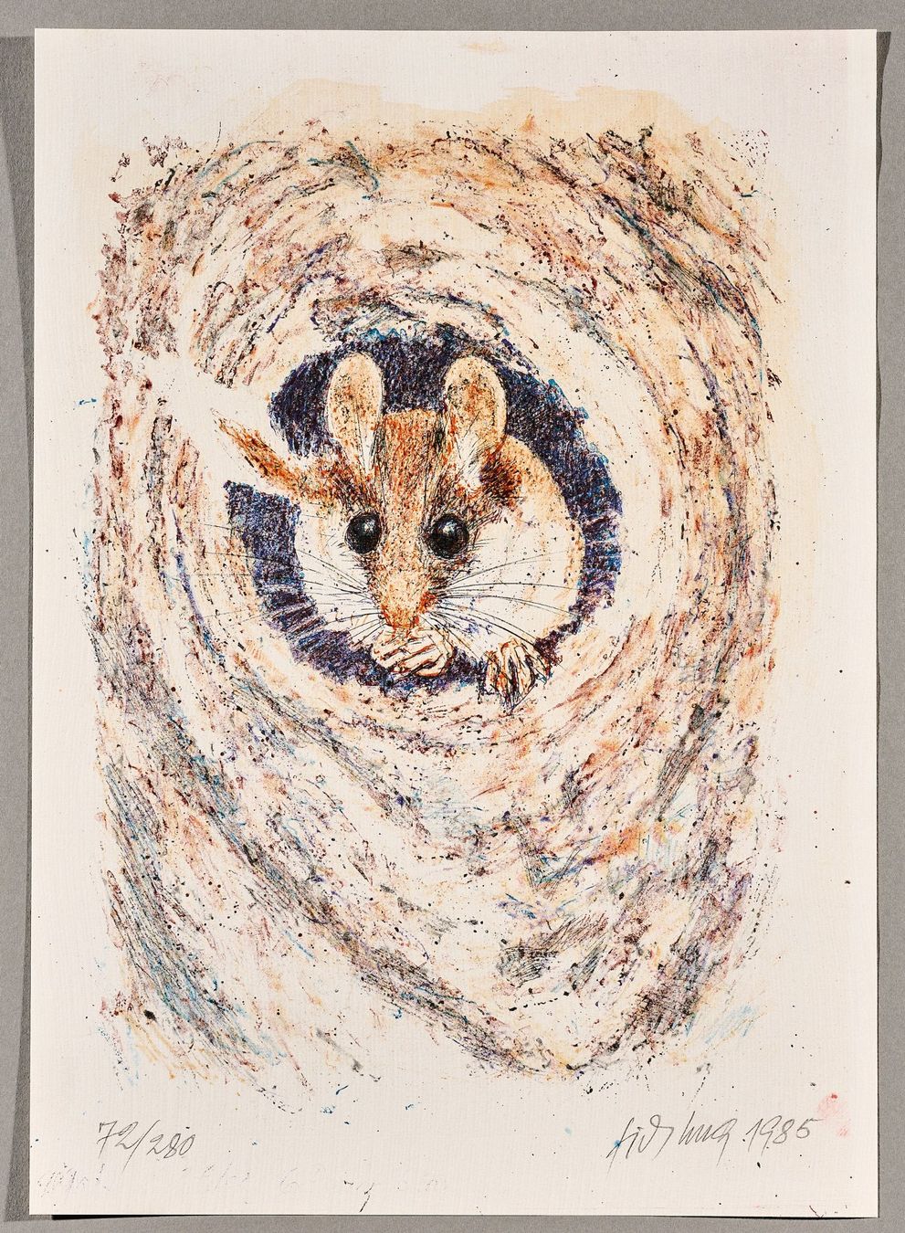 Grafica & Litografie: Gartenschläfer, Lithographie von Fritz Hug, handsigniert – Nuovo (secondo la descrizione) da Zürich venduto da CPH56