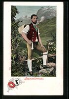 Schweizer in Appenzellertracht mit Tabak