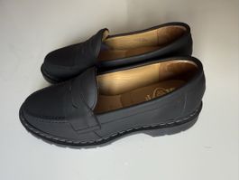 Solovair Penny Loafers Black Leather Made in England