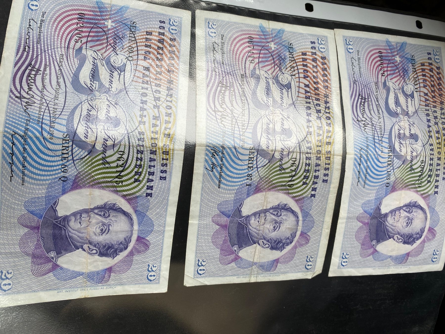 Banconote: 3x 20er Note Geldschein ,Sammlerstücke, – Usato da Stein SG venduto da Pneurutz