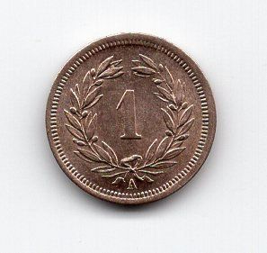 Tutti le monete: (1590) CH, 1 Rappen 1850, Super, stgl – Usato da Rüthi (Rheintal) venduto da erdnuessli1