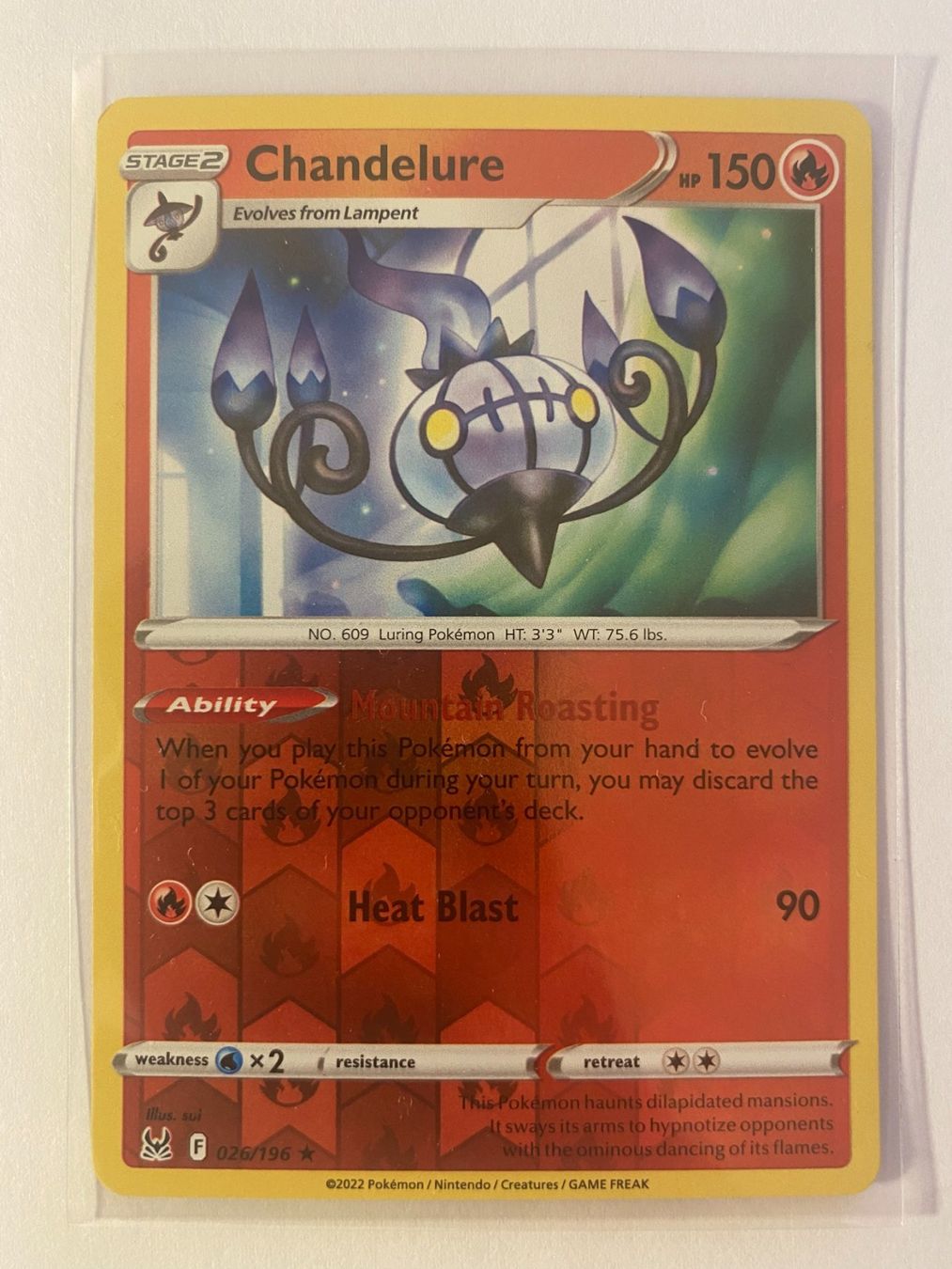 Pokémon Carte collezionabili: Pokemon Chandelure 026/196 Reverse Holo Lost Origin EN – Nuovo (secondo la descrizione) da Weingarten-Kalthäusern venduto da McGmavlo