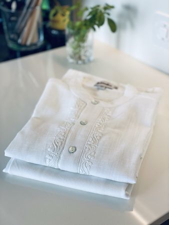 Fabindia Cotton Hand Wowen Long Kurta and Cotton Churidar