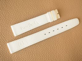 Leder-Uhrenband Pierre Cardin 17mm NOS weiss 17 vintage Naht