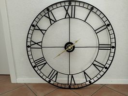 Grosse Wanduhr ohne Ticken, 90cm, Wanddeko 