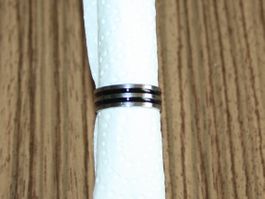 Fingerring Stahl silber-schwarz Ø 19mm NEU (9)