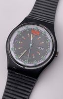 Swatch schwarz mit Datumsanzeige mit box