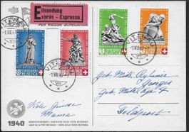 1940 Ex BF-Karte o VITZNAU 1.VIII. B3/4/6/7 attraktiv ab 1.-