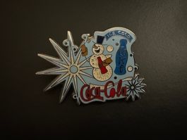 Pin Coca Cola Schneemann Flocke Enjoy 2007 signiert Steinen