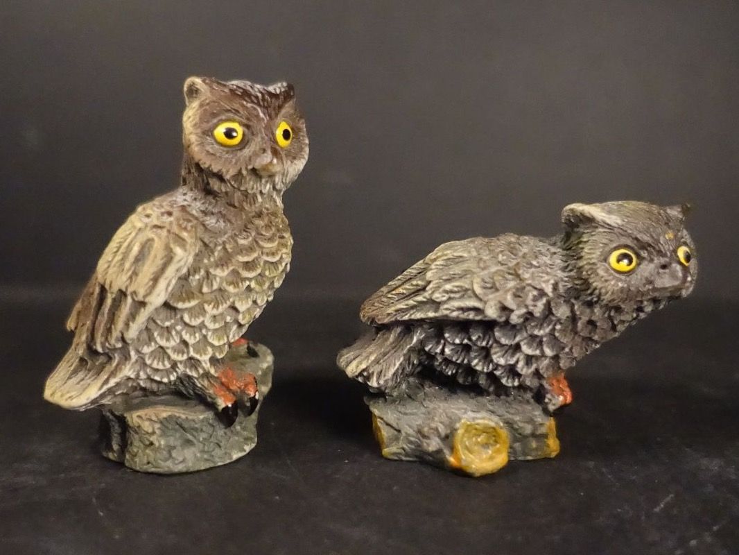 Statuette: Zwei detailgetreue Eulen / Eule – Usato da Russikon venduto da Eulenfeder 1