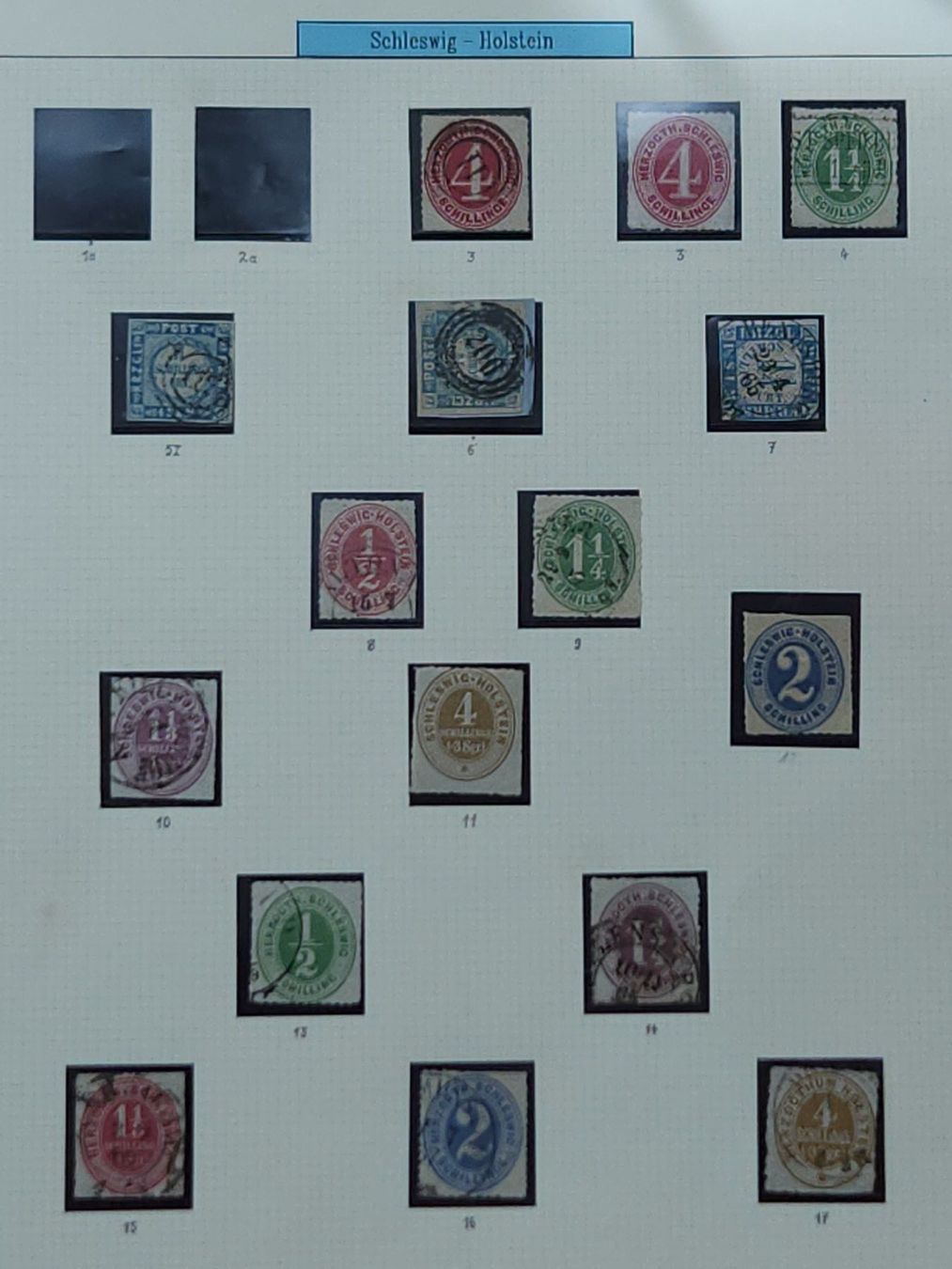 Tutti i francobolli: Schleswig-Holstein Stärke Gestempelten Sammlung Selten – Usato da Kriens venduto da Nidfeld45