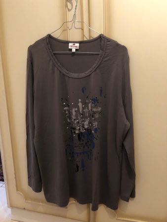 T-shirt grigia da donna- manica lunga- XL