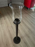 Eleganter Kerzenständer, Stehleuchter, Metall/Glas, Höhe ...